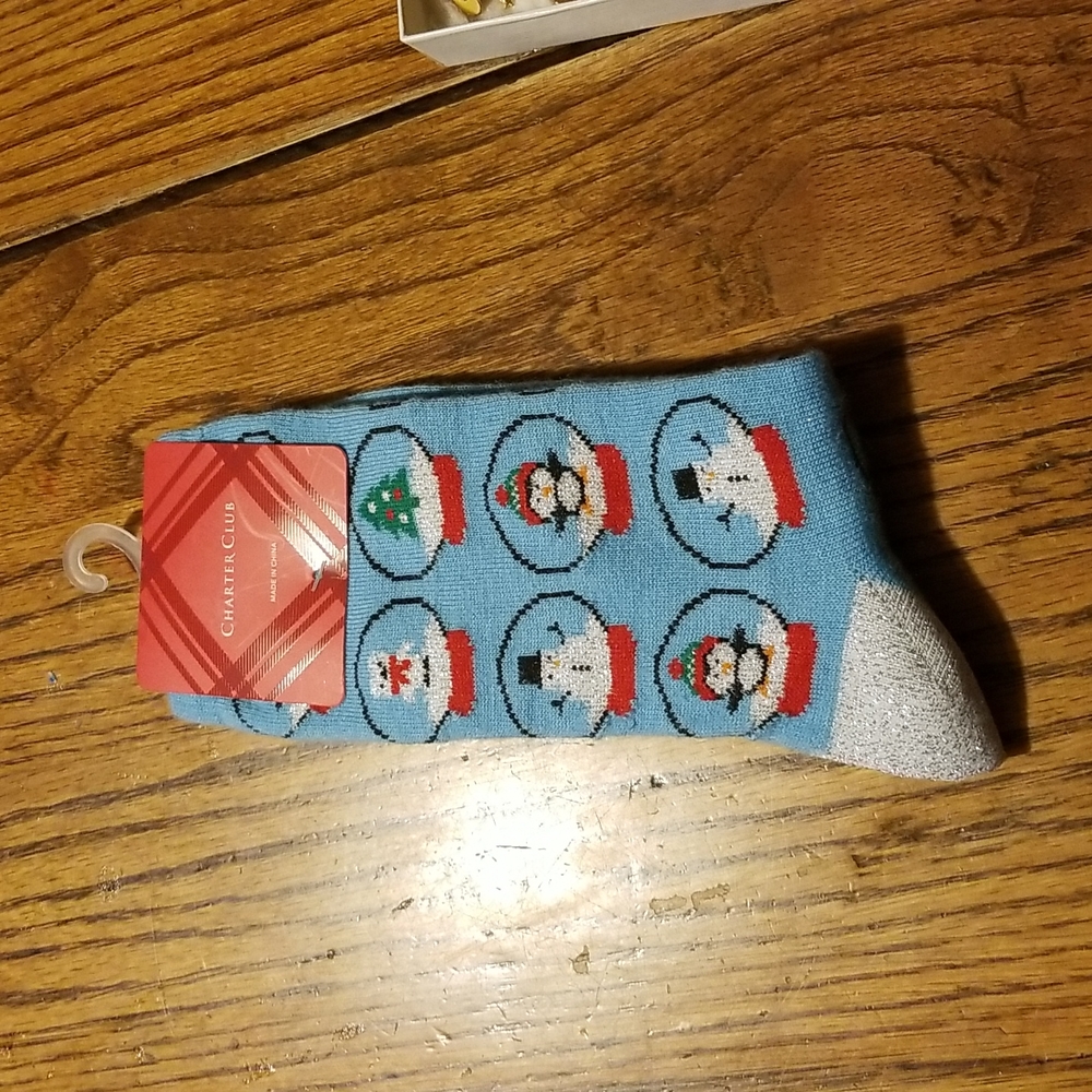 Christmas socks, blue, womans